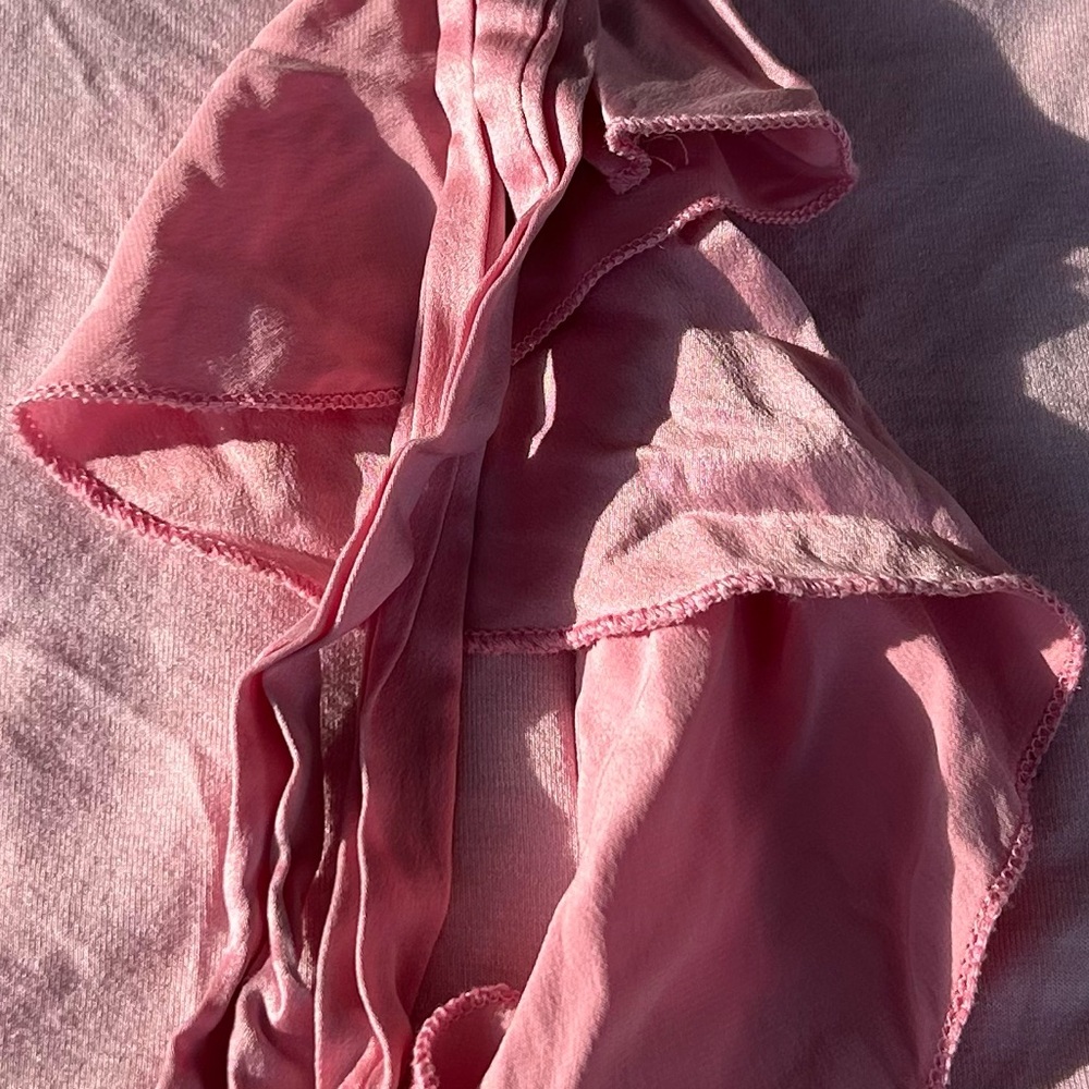 Y2K Bebe Rayon and Silk Babydoll Ruffle Top Made in USA Vintage - Picture 5 of 7